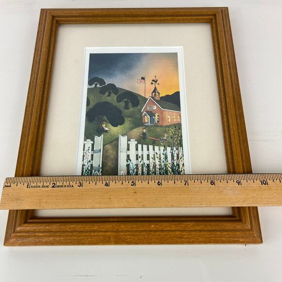 Barbara Palmer Limited Folk Art School House Print Matted and Framed - Picture 6 of 7